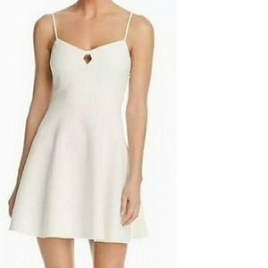 Likely Women's Dress White Ivory Size 8 Fit & Flare Sleeveless Mini
